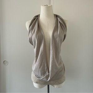 Sold! Gomme backless and low cut knit top